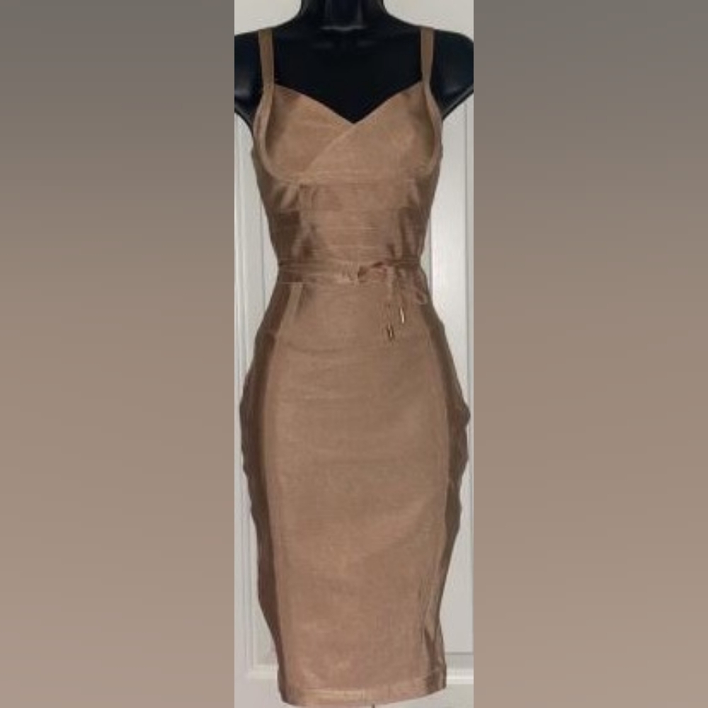 Fashion Nova Valencia Nude Bandage Dress Size S